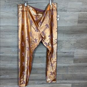 Disney Mickey Mouse Gold and Purple Patterned Leggings